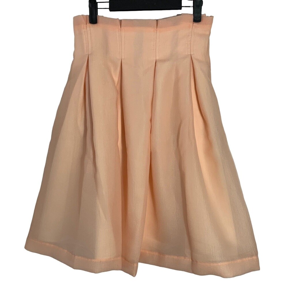 Chicwish Women's Size M Peach Blush Organza Midi Length Full A-Line Formal Skirt